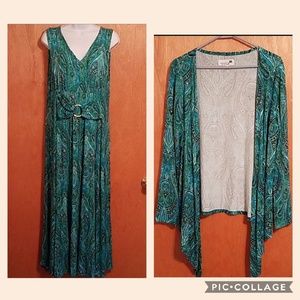 Liz Lange  Maxi Dress and Cardigan set sz L